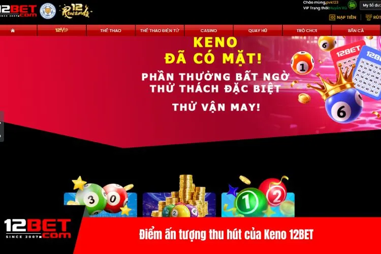 Điểm ấn tượng thu hút của Keno 12BET