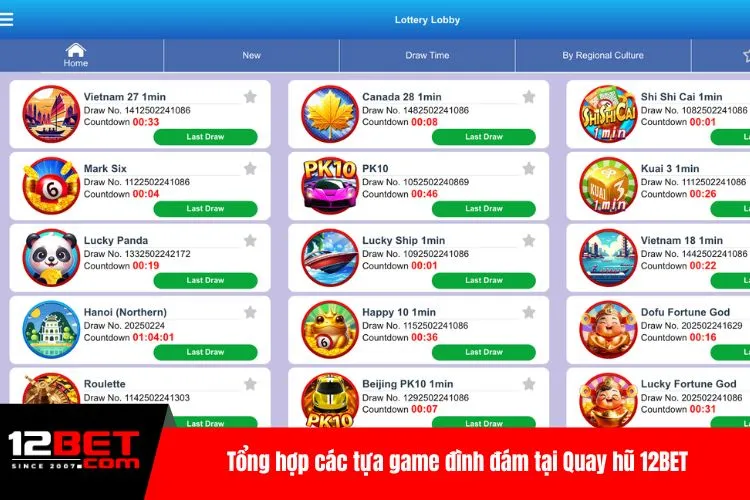 Tổng hợp các tựa game đình đám tại Quay hũ 12BET