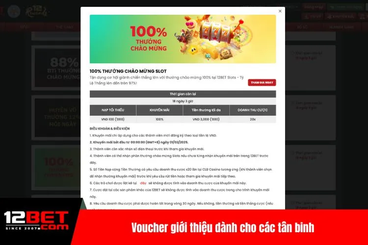 Voucher giới thiệu dành cho các tân binh