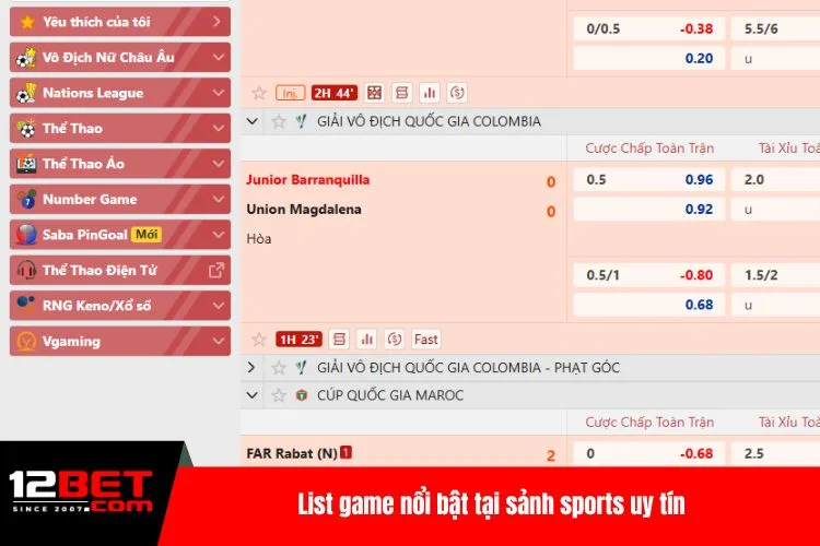 List game nổi bật tại sảnh sports uy tín